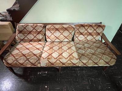 Mid-Century Wood Frame Couch