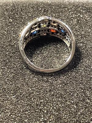 New Never Worn Designer Sterling Silver 925 Band Cocktail CZ Ring Size-8 as Pictured. FREE DOMESTIC SHIPPING.