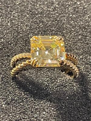 New Never Worn BBJ Designer Gold-toned/Sterling Silver .925 Cocktail CZ Ring Size-8 as Pictured. FREE DOMESTIC SHIPPING.
