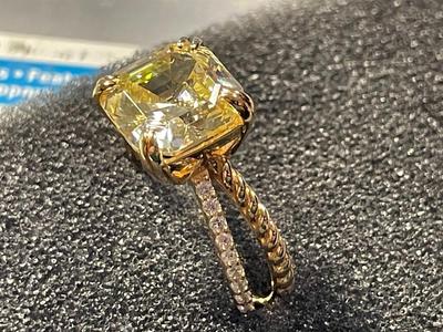 New Never Worn BBJ Designer Gold-toned/Sterling Silver .925 Cocktail CZ Ring Size-8 as Pictured. FREE DOMESTIC SHIPPING.