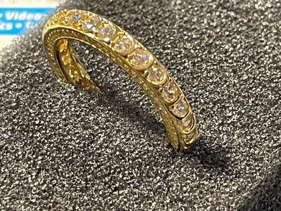 New Never Worn YGI Designer Gold-toned/Sterling Silver .925 Wedding Band CZ Ring Size-9 as Pictured. FREE DOMESTIC SHIPPING.