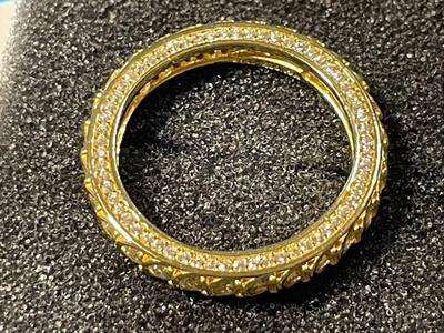 New Never Worn YGI Designer Gold-toned/Sterling Silver .925 Wedding Band CZ Ring Size-9 as Pictured. FREE DOMESTIC SHIPPING.