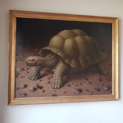 Oil Painting of a Tortoise by Artist Peck (SW-KD)