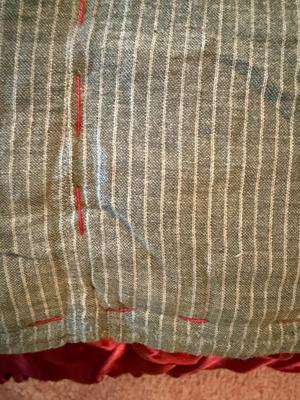 Vintage gray and white hand stitched quilt-heavy
