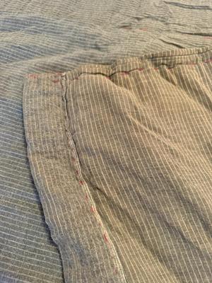 Vintage gray and white hand stitched quilt-heavy