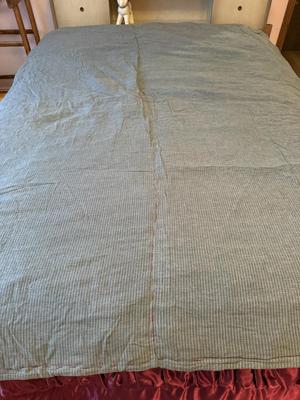 Vintage gray and white hand stitched quilt-heavy