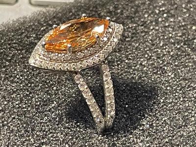 New Never Worn Designer Sterling Silver .925 Cocktail CZ Ring Size-8 as Pictured. FREE DOMESTIC SHIPPING.