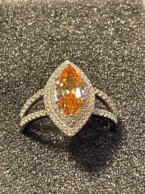New Never Worn Designer Sterling Silver .925 Cocktail CZ Ring Size-8 as Pictured. FREE DOMESTIC SHIPPING.
