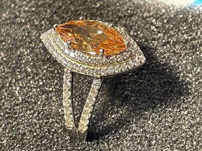 New Never Worn Designer Sterling Silver .925 Cocktail CZ Ring Size-8 as Pictured. FREE DOMESTIC SHIPPING.