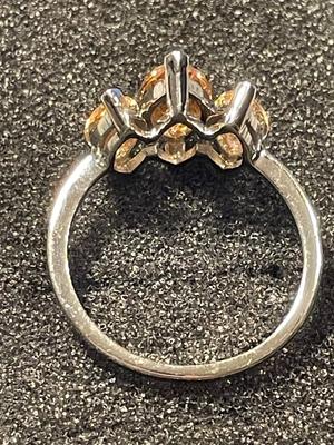 New Never Worn Designer Sterling Silver .925 3-Marquise Colored Stones CZ Ring Size-9 as Pictured. FREE DOMESTIC SHIPPING.