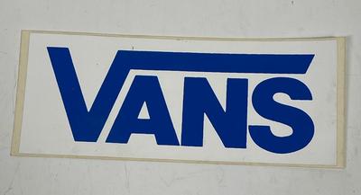 Vintage Vans Shoe Sticker - Blue on White
