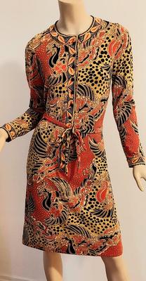 Vtg GOLDWORM Wiggle dress w/Sash made in Italy