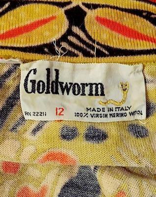Vtg GOLDWORM Wiggle dress w/Sash made in Italy