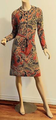 Vtg GOLDWORM Wiggle dress w/Sash made in Italy