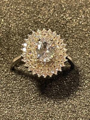 New Never Worn Designer Sterling Silver .925 Cocktail CZ's Ring Size-9 as Pictured. FREE DOMESTIC SHIPPING.