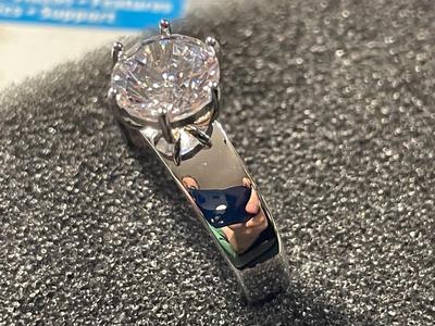 New Never Worn Designer "YGI" Sterling Silver .925 Engagement Style CZ Ring Size-9 as Pictured. FREE DOMESTIC SHIPPING.
