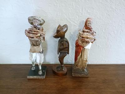 PAPER MACHE AND WOODEN STATUES