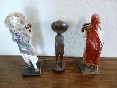 PAPER MACHE AND WOODEN STATUES