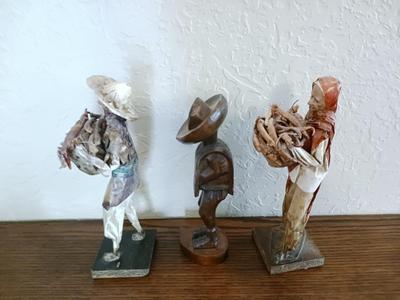 PAPER MACHE AND WOODEN STATUES