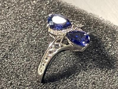 New Never Worn Dainty Designer "DK" Sterling Silver .925 Cocktail Style CZ Ring Size-9 as Pictured. FREE DOMESTIC SHIPPING.