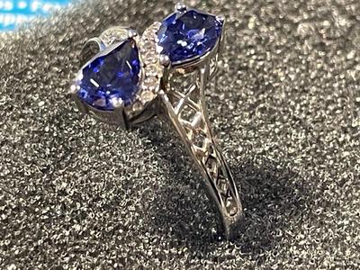 New Never Worn Dainty Designer "DK" Sterling Silver .925 Cocktail Style CZ Ring Size-9 as Pictured. FREE DOMESTIC SHIPPING.