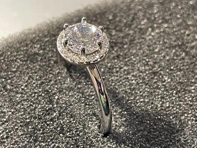 New Never Worn Dainty Designer Sterling Silver .925 Engagement Style CZ Ring Size-7.75 as Pictured. FREE DOMESTIC SHIPPING.