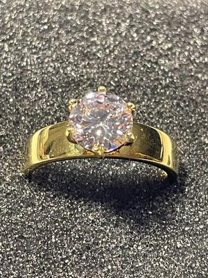New Never Worn Designer "YGI" Gold-toned Sterling Silver .925 Engagement Style CZ Ring Size-9 as Pictured. FREE DOMESTIC SHIPPING.