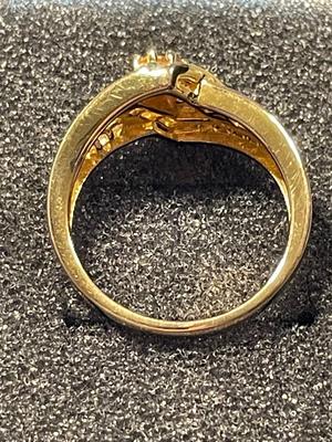 New Never Worn Gold-toned Sterling Silver .925 Cocktail Style CZ Ring Size-7.75 as Pictured. FREE DOMESTIC SHIPPING.