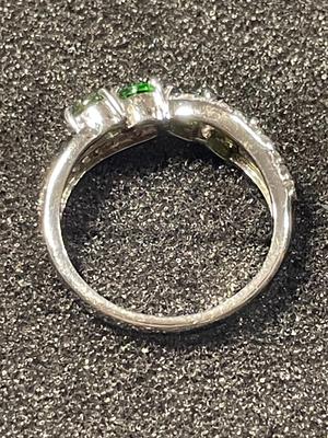 New Never Worn Sterling Silver .925 Dainty Cocktail Style CZ Ring Size-8.75 as Pictured. FREE DOMESTIC SHIPPING.