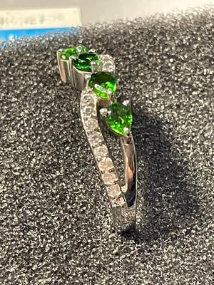 New Never Worn Sterling Silver .925 Dainty Cocktail Style CZ Ring Size-8.75 as Pictured. FREE DOMESTIC SHIPPING.