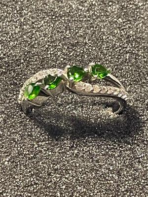 New Never Worn Sterling Silver .925 Dainty Cocktail Style CZ Ring Size-8.75 as Pictured. FREE DOMESTIC SHIPPING.