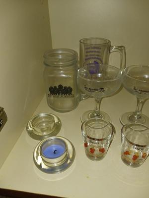 CUSTOM SHOT GLASSES, STAMPEDE STEAKHOUSE MUGS, TABLE CANDLES AND MORE