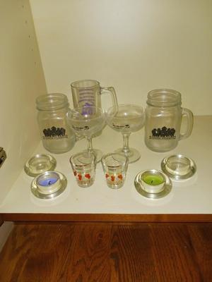 CUSTOM SHOT GLASSES, STAMPEDE STEAKHOUSE MUGS, TABLE CANDLES AND MORE