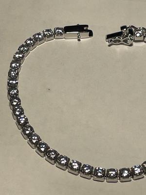 New Never Worn Designer Sterling Silver .925 Crystal/CZ 8" Bracelet as Pictured. FREE DOMESTIC SHIPPING.