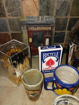 PERFECT BAR LOT, DRINK MIXER, WEDDING CORK, SHOT GLASSES, HEAVY ASHTRAY AND MORE