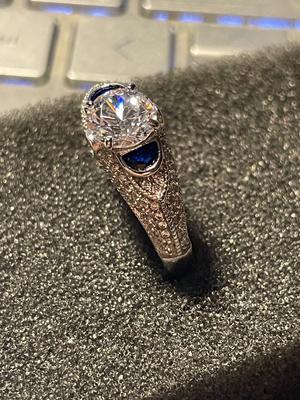 New Never Worn Designer Sterling Silver .925 Cocktail CZ's Ring Size-9 as Pictured. FREE DOMESTIC SHIPPING.