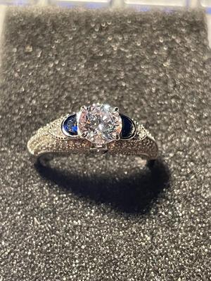 New Never Worn Designer Sterling Silver .925 Cocktail CZ's Ring Size-9 as Pictured. FREE DOMESTIC SHIPPING.