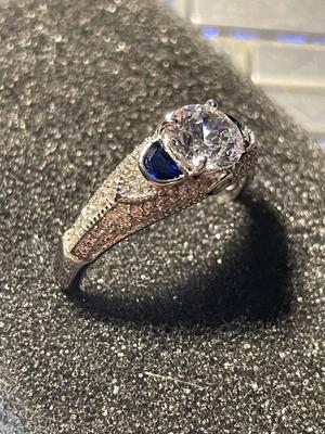 New Never Worn Designer Sterling Silver .925 Cocktail CZ's Ring Size-9 as Pictured. FREE DOMESTIC SHIPPING.