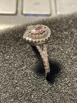 New Never Worn Silver-tone Sterling Silver .925 Dainty CZ/Crystal Stones Cocktail Ring Size-8 in Good Condition as Pictured.