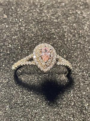 New Never Worn Silver-tone Sterling Silver .925 Dainty CZ/Crystal Stones Cocktail Ring Size-8 in Good Condition as Pictured.