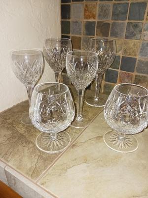 3 PAIRS OF WATERFORD CRYSTAL WINE GLASSES