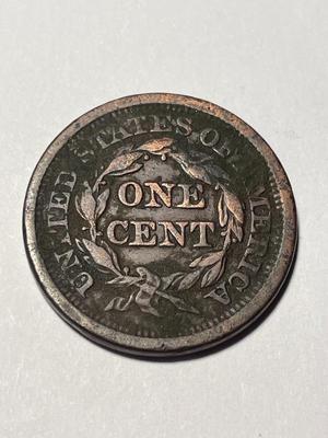 1850 HEAVILY CIRCULATED CONDITION U.S. LARGE CENT AS PICTURED. FREE DOMESTIC SHIPPING.