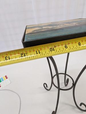 Painted Tile Lighthouse Ocean Scene Plant/Side Table