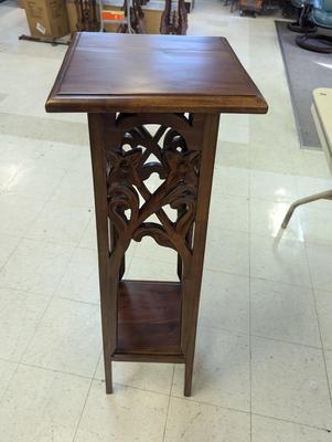 Carved Wooden Plant Table