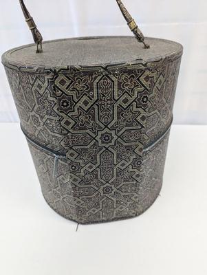 Vintage Vinyl Wig Box Case Zip Around