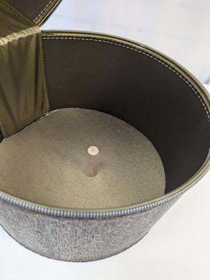 Vintage Vinyl Wig Box Case Zip Around