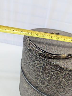 Vintage Vinyl Wig Box Case Zip Around