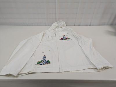 The Quacker Factory Lighthouse Zip Up Hoodie Size 3X