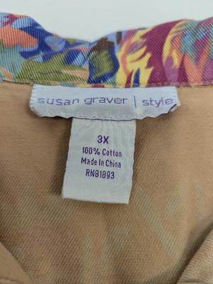 Susan Graver Style Floral Jacket Size 3X