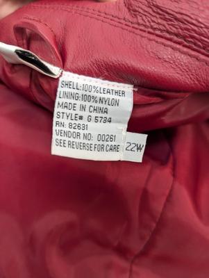 Newport News Easy Style 100% Leather Style Jacket Size 22W
